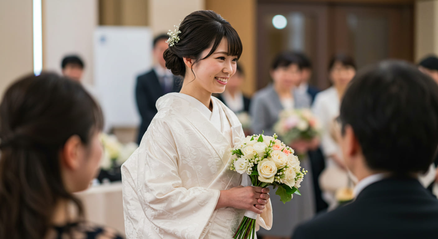 結婚式当日に大きな紙袋を持たずに済むゲストと、準備が簡単になった新郎新婦の様子