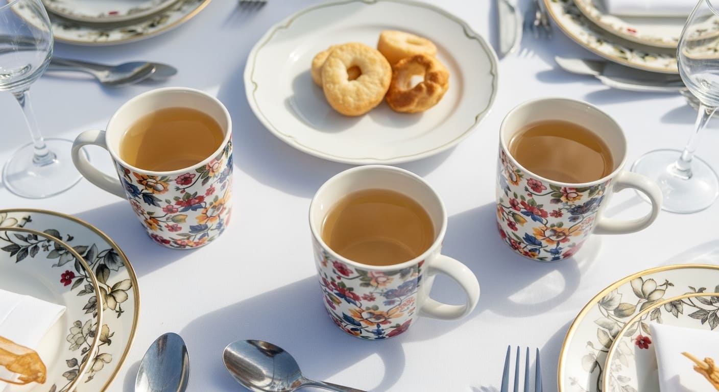 結婚式の引き出物選びで失敗した事例を示す、使いにくい形状の食器や派手すぎるデザインのマグカップなどセンスが合わない贈り物