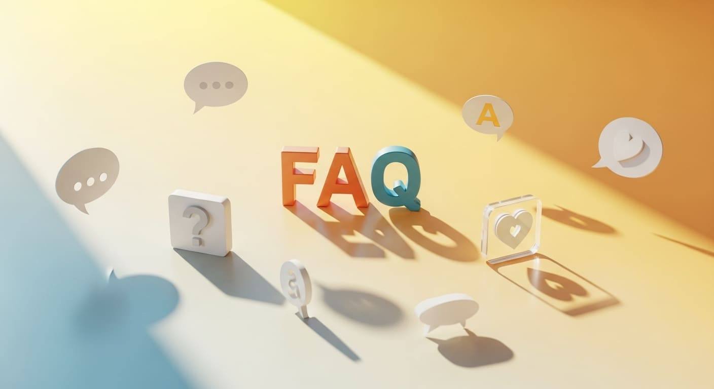 引き出物のよくある質問を視覚化したデザイン、Q&Aアイコンと吹き出しマークが配置された洋風ウェディング疑問解決ガイド