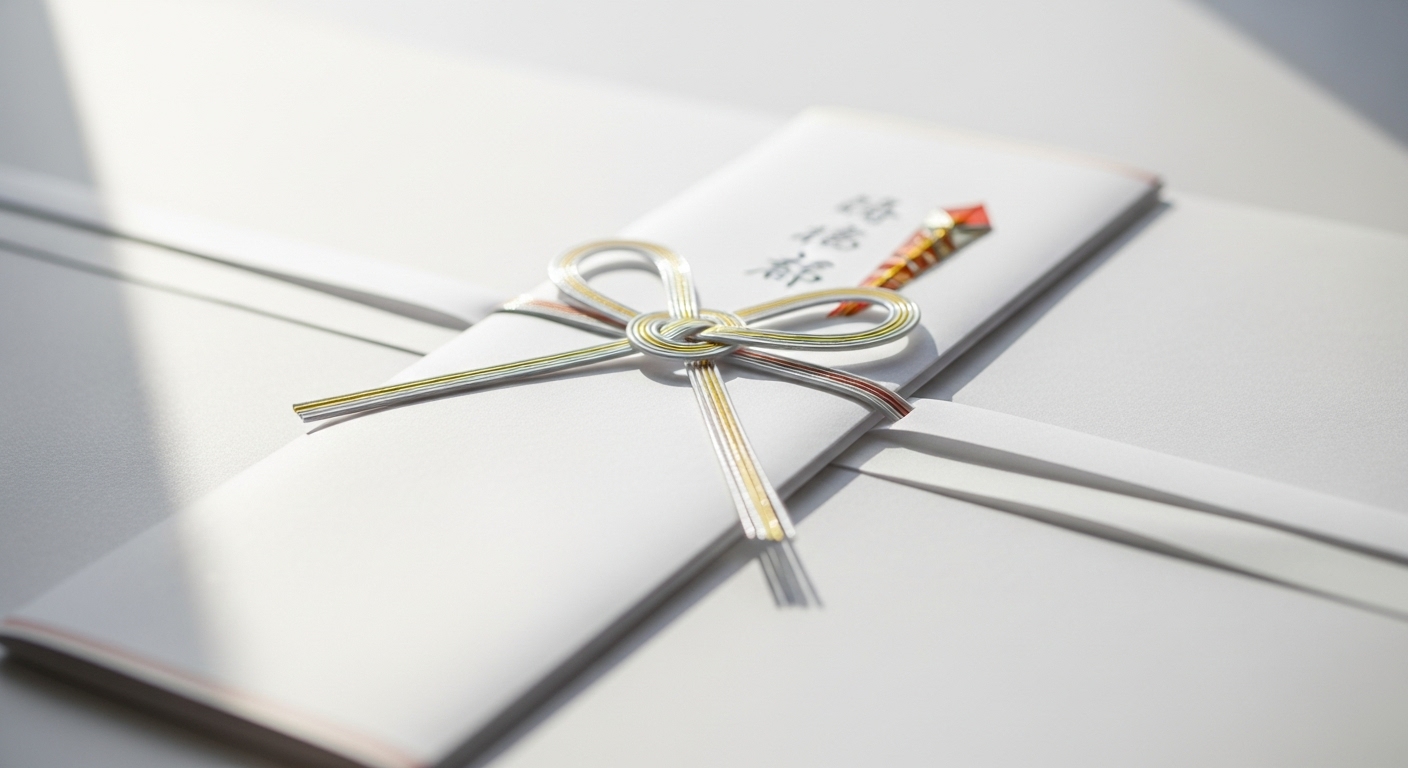 結び切りの水引がついた上質な包装の熨斗付き引き出物