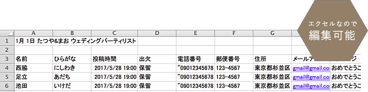 結婚式 受付 名簿 エクセル Khabarplanet Com