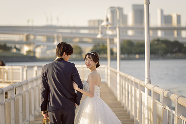 3.お台場海浜公園 前撮り バックショット 詳細ギャラリー