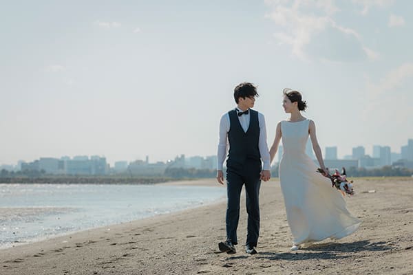 葛西海浜公園　前撮り　手を繋ぐ　おすすめポイント