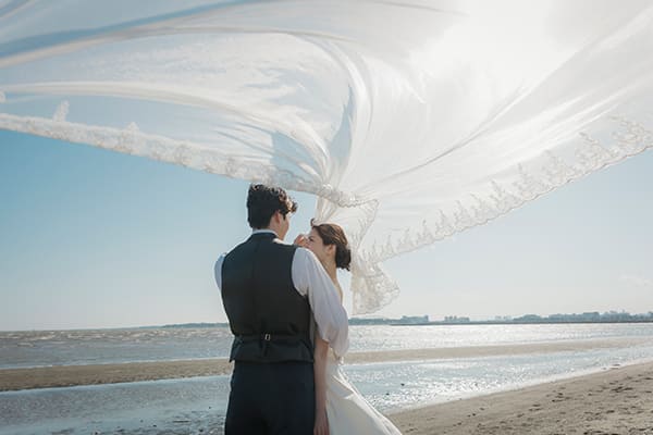 10.葛西海浜公園　前撮り　ベール２　詳細ギャラリー