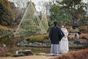 東京の前撮り 和装 ロケーション 人気スポットランキング【ベスト10】　肥後細川庭園　東京ならフォトウェディングスタイル