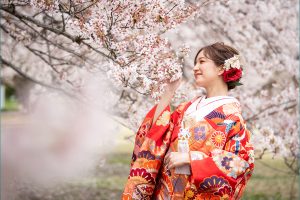 ポーズ・構図の工夫　桜　東京ならフォトウェディングスタイル