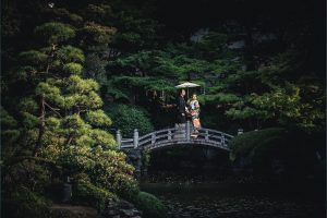 東京の前撮り 和装 ロケーション 人気スポットランキング【ベスト10】　旧安田庭園　東京ならフォトウェディングスタイル