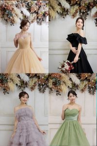 セルフフォトウェディング衣装　カラードレス３　東京でのセルフフォト撮影ならプラチナフォトスタジオ