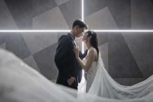 セルフ前撮り　ベールショット　東京でのセルフフォトウェディングならプラチナフォトスタジオ