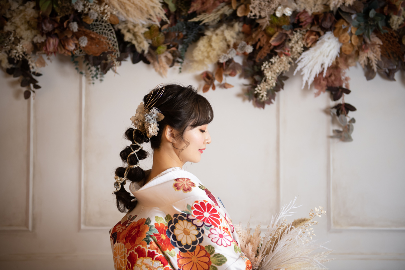 和装前撮り　和装髪型　和装ヘアメイク　東京での前撮りならフォトウェディングスタイル