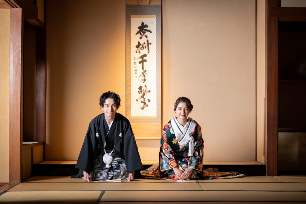 和装前撮り　庭園前撮り　都内で人気の庭園人気　東京での前撮りならフォトウェディングスタイル