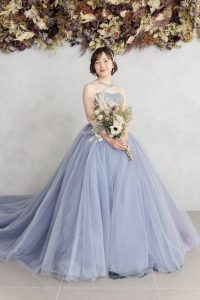 セルフ前撮り　スタジオ　洋装　カラードレス　東京でのセルフフォトウェディングならプラチナフォトスタジオ