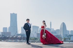 ロケーション撮影　格安前撮り　ロマンチック　横浜　東京でのセルフフォトウェディングならプラチナフォトスタジオ 