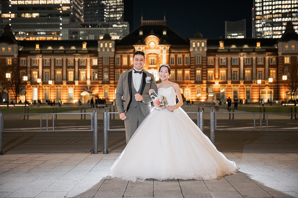 東京駅と冬イルミの前撮り撮影