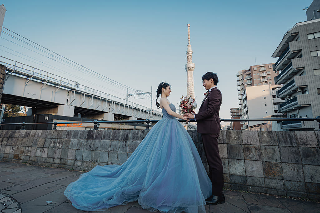 スカイツリー周辺でこだわりロケ前撮り。